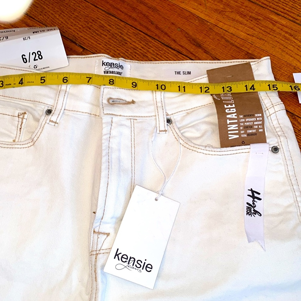 Kensie  6/28! jeans vintage luxe off-white edge, hem